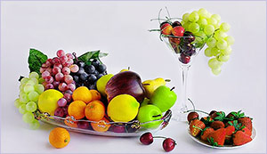 imitacje, sztuczne owoce i warzywa do dekoracji