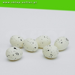 Jajeczka nakrapiane duże 6szt. białe